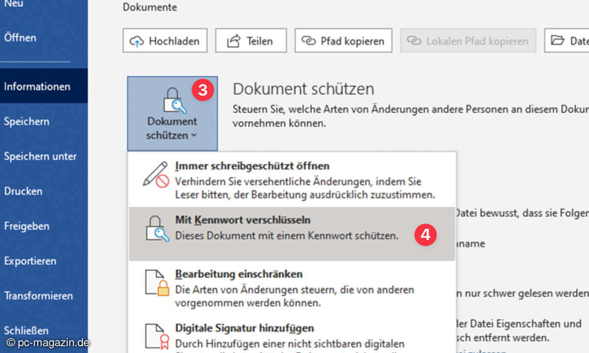 Word: Dokumente mit Passwort schuetzen und Passwort entfernen.