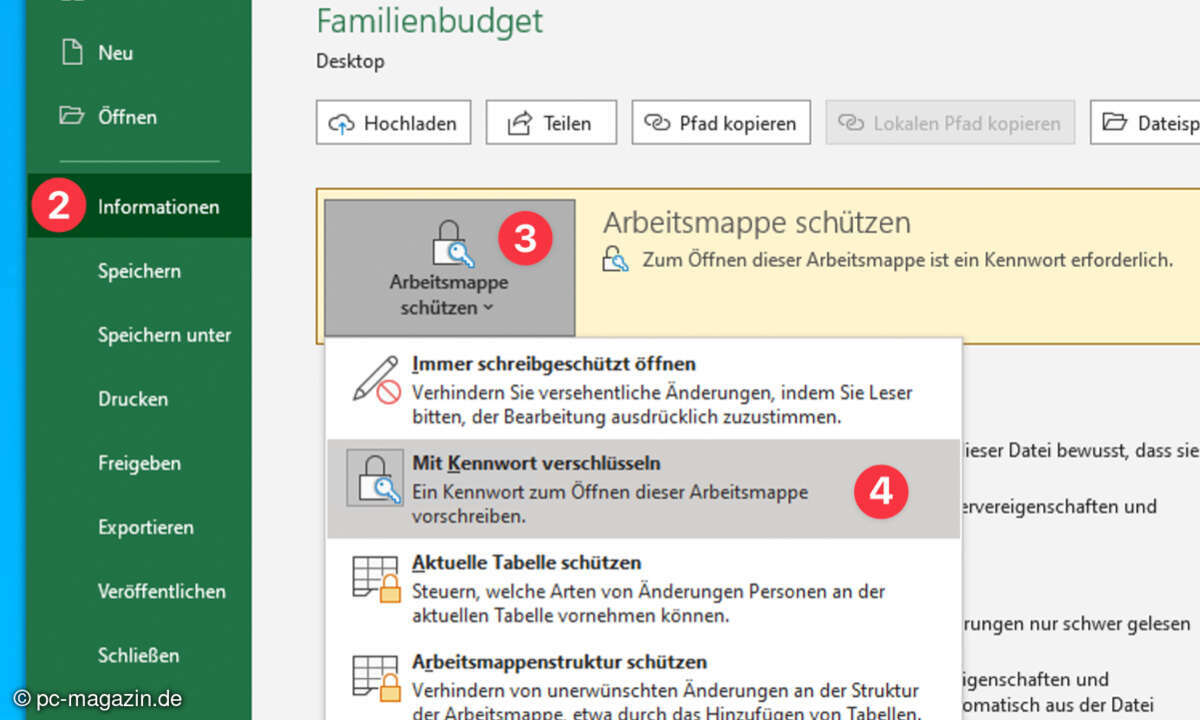 excel datei mit passwort schuetzen und passwort entfernen