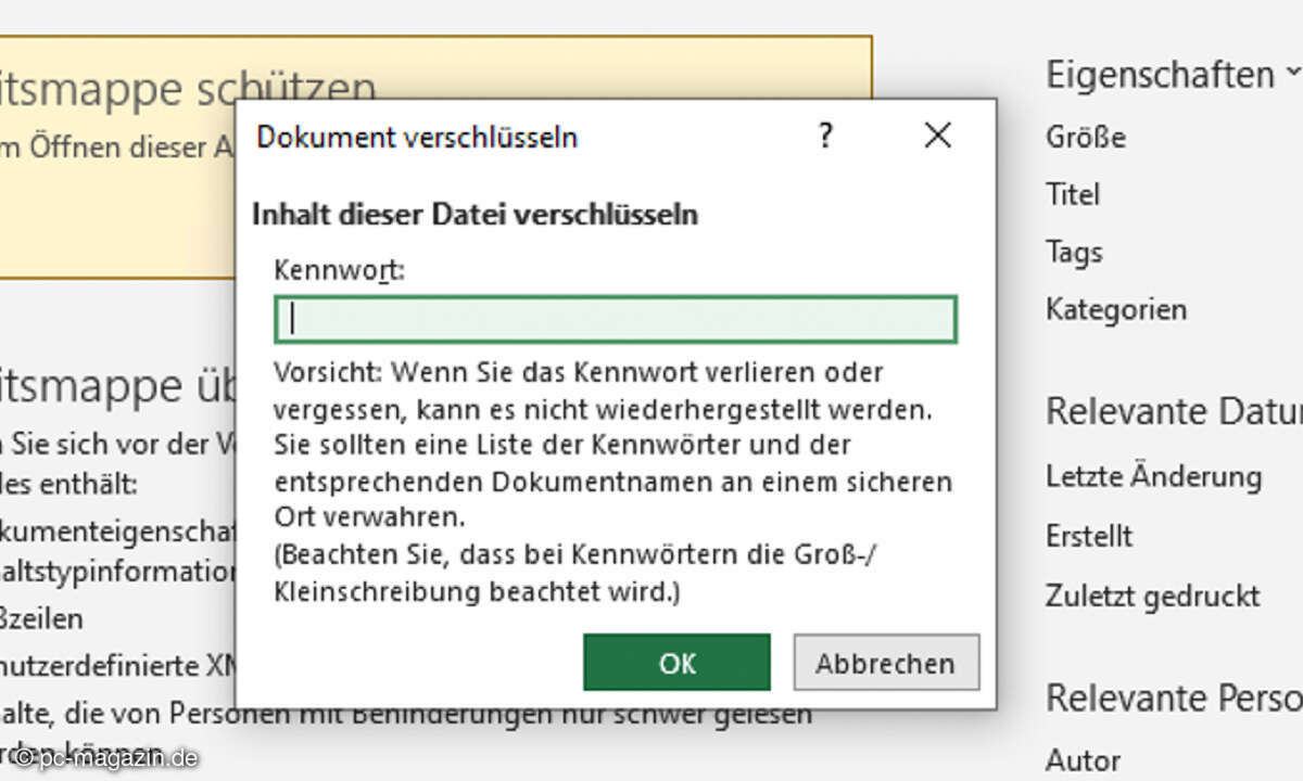 excel datei mit passwort schuetzen und passwort entfernen