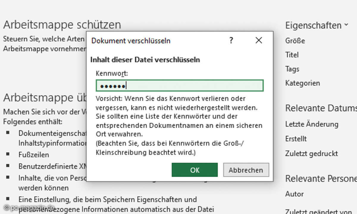 excel datei mit passwort schuetzen und passwort entfernen