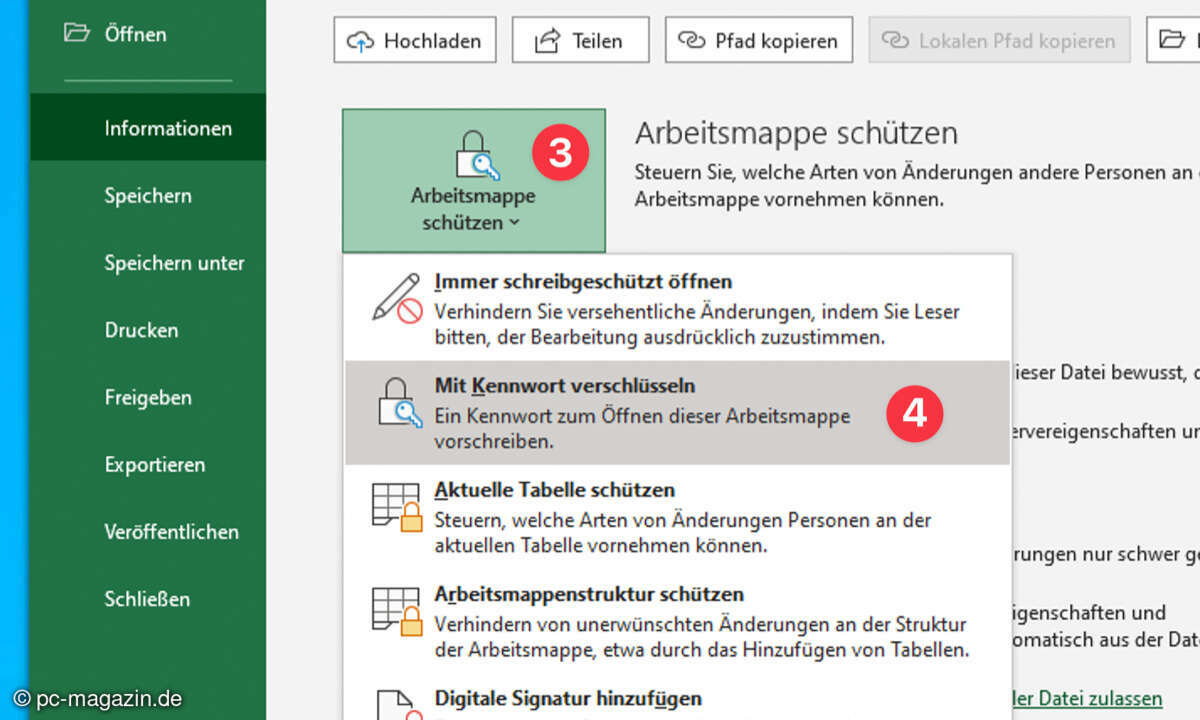 excel datei mit passwort schuetzen und passwort entfernen