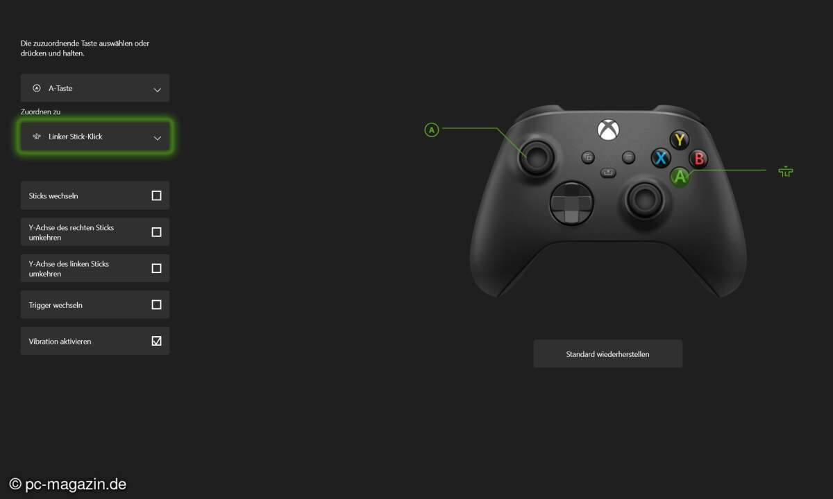 Für den vollen Funktionsumfang müssen Sie den Xbox-Controller allerdings per Kabel mit dem PC verbinden.