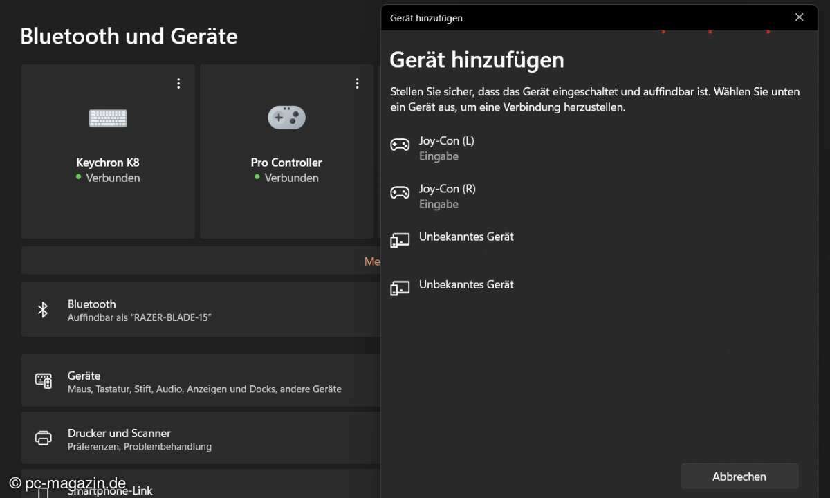 Beide Joy-Cons werden via Bluetooth als eigenständige Controller verbunden.