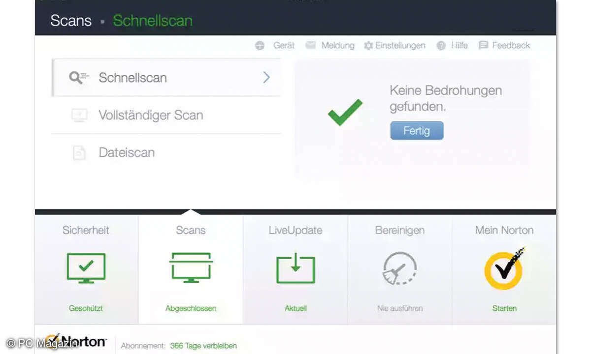 Antiviren-Suiten: Screenshot Norton 360 Deluxe