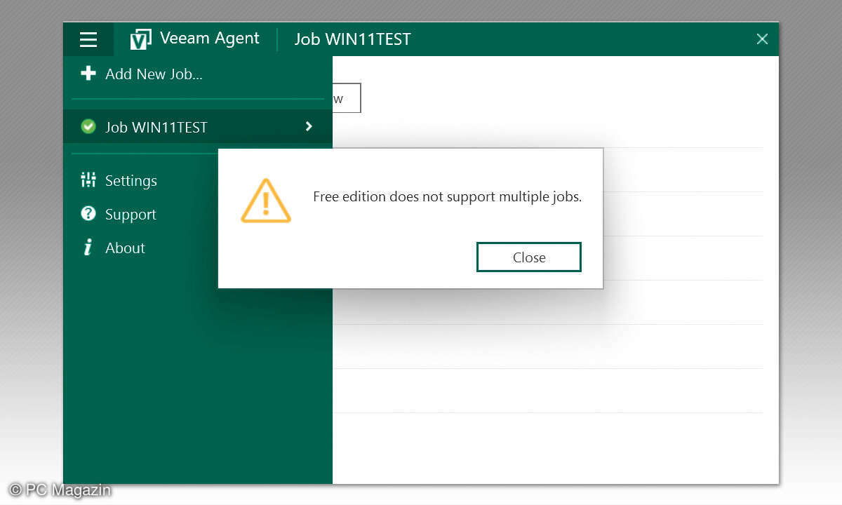 Backup-Programme im Test - Screenshot Veeam Free