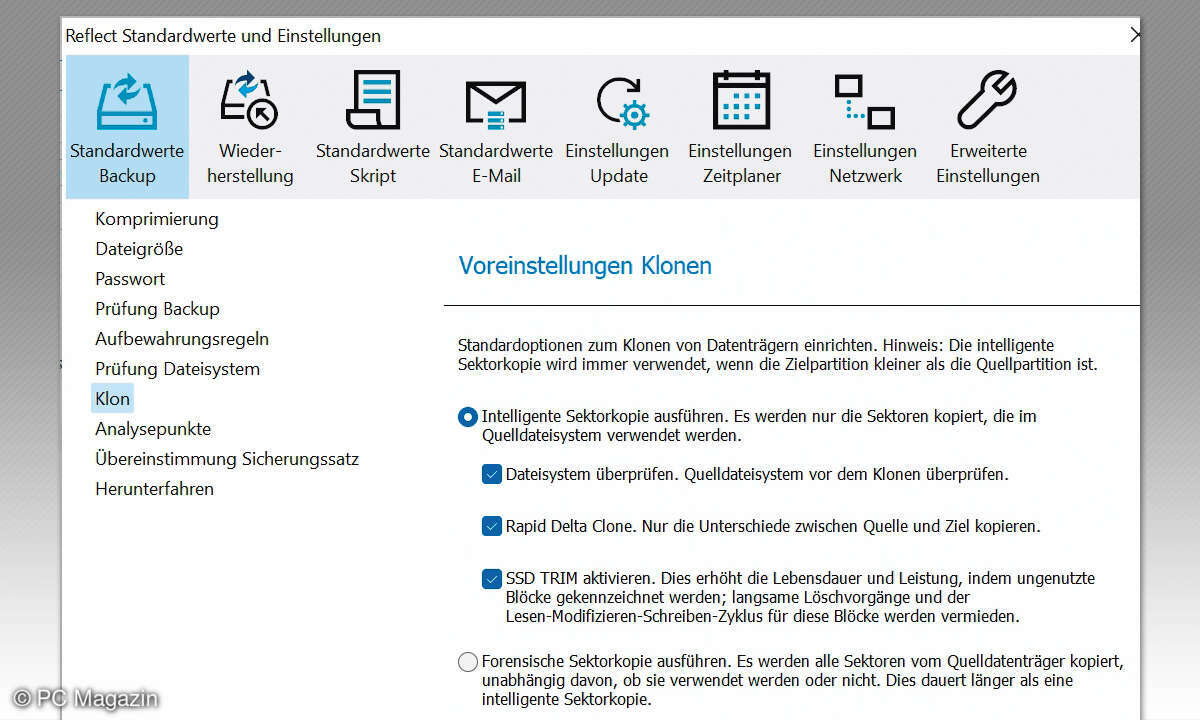 Backup-Programme im Test - Screenshot Macrium