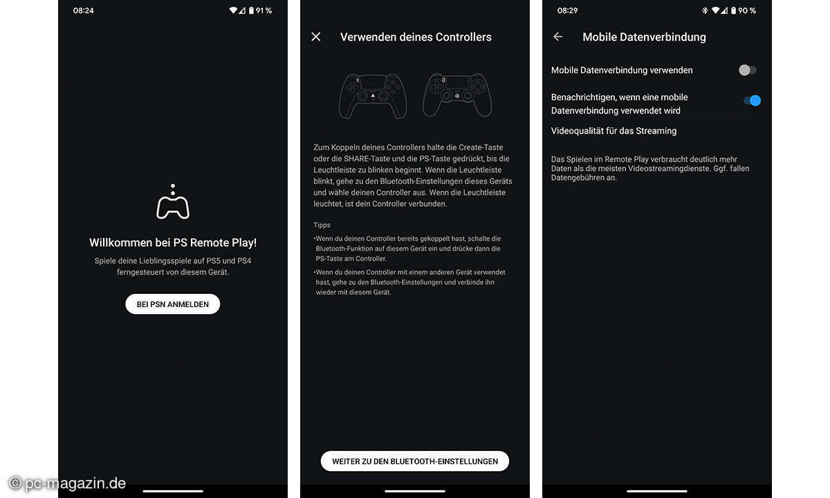Auf Smartphone und Tablet ist PS5 Remote Play ebenfalls schnell eingerichtet.