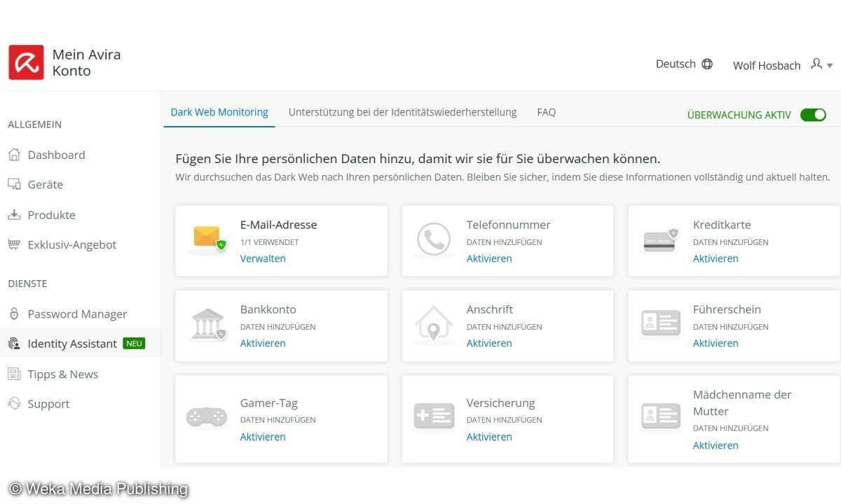 Avira Identitätsschutz