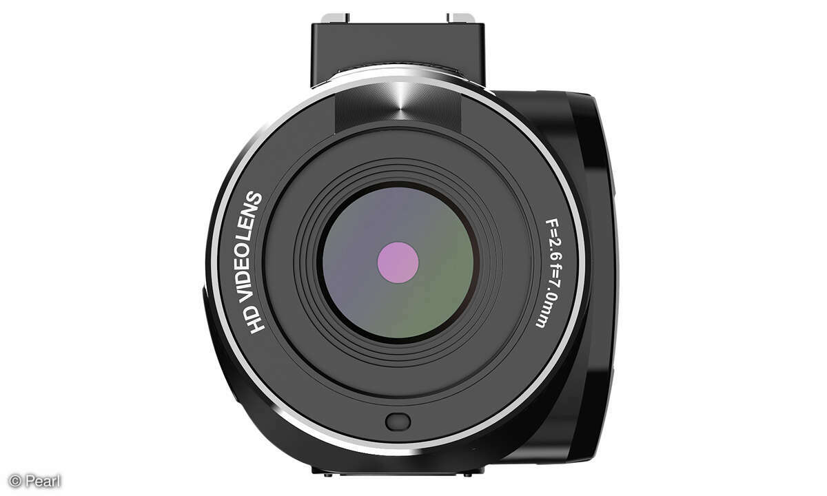 Online_Pearl_Somikon_Camcorder-DV-890K_Detail_Optik_Frontsansicht