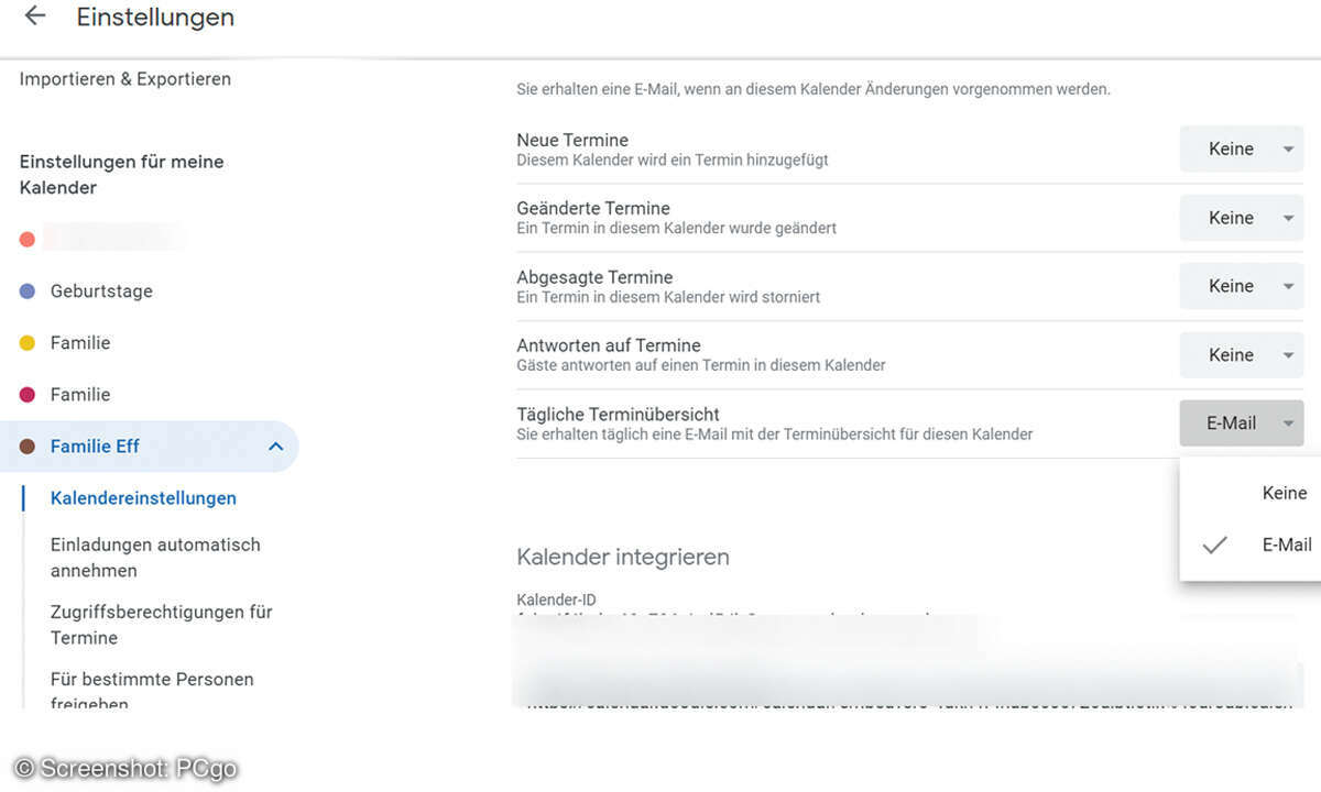 10 Tipps zum Google-Kalender - Wie wird die tägliche Terminübersicht an mich verschickt? Screenshot