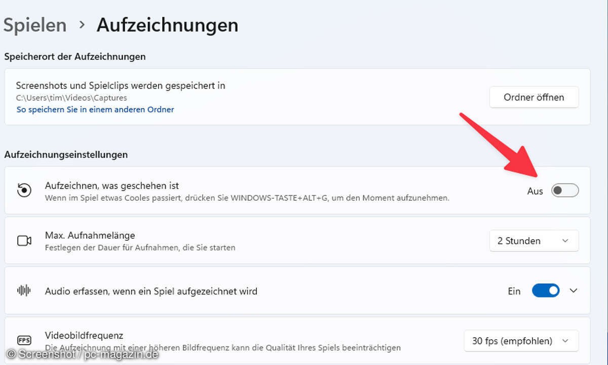 Spielmitschnitte können die Leistung bremsen.