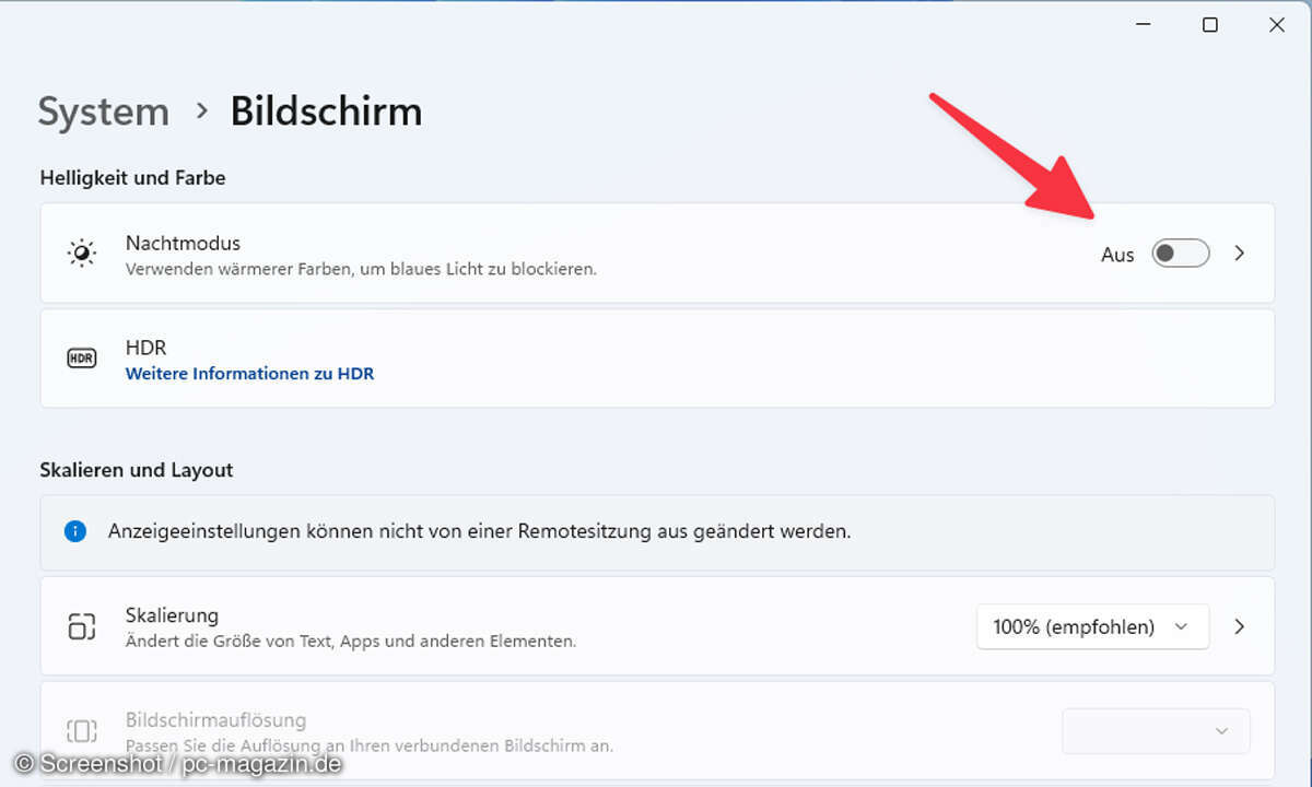 Der Nachtmodus kann Games beeinflussen.