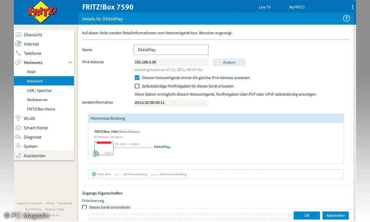 Fritzbox Tipps: Feste IP Adresse
