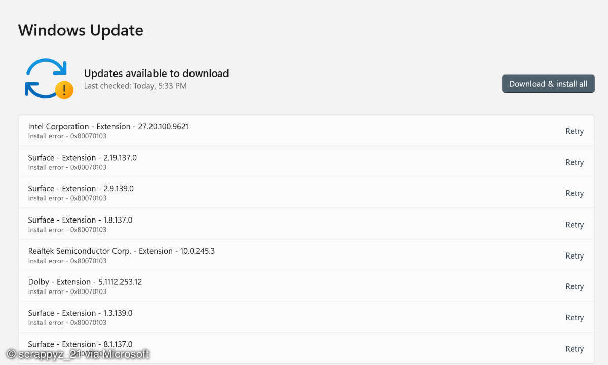 Fehlercode 0x80070103: Derzeit ist die Installation von Windows-11-Treibern problematisch.