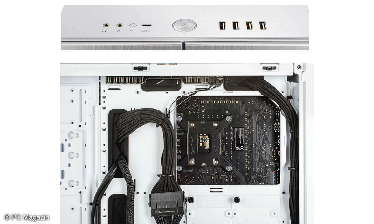 Mifcom Gaming PC im Test - Rückseite innen u. Beschriftung