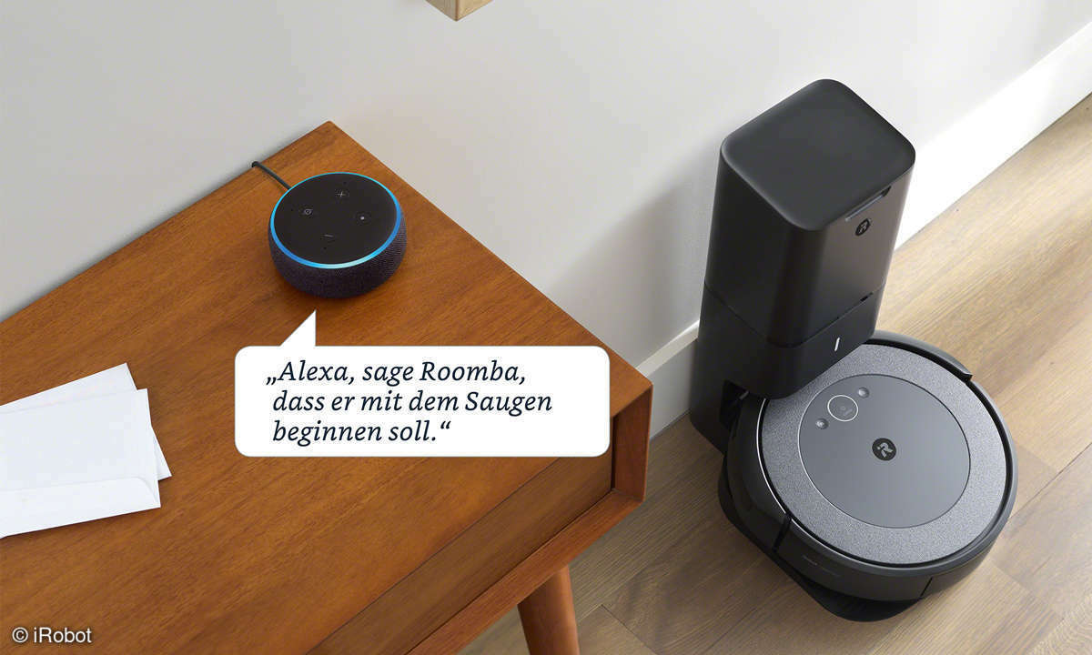 Alexa regelt das: Um den Saugroboter zu starten, braucht man noch nicht einmal das Smartphone in die Hand zu nehmen.