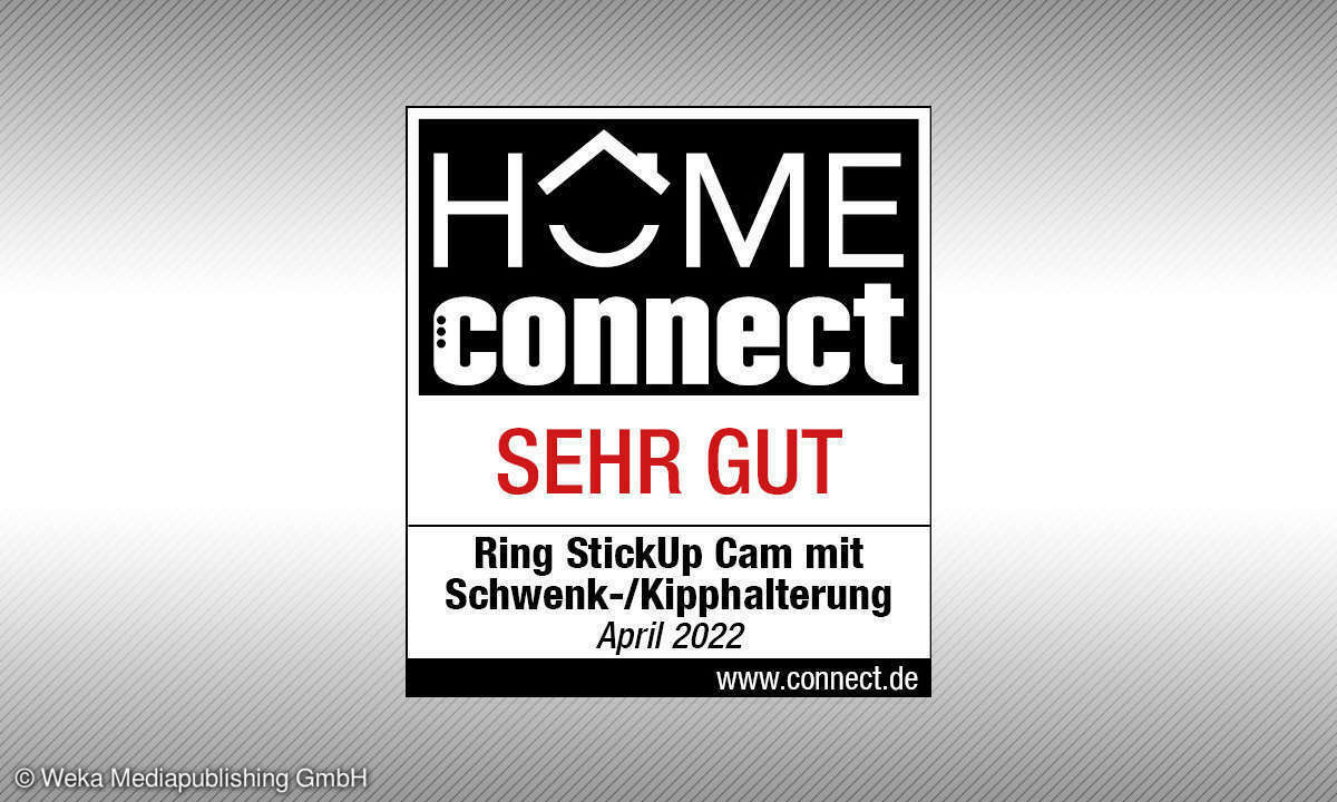 Ring StickUp Cam mit Schwenk-/Kipphalterung hat in unserem Test die Note