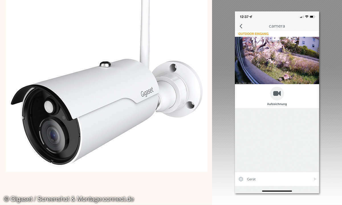 Außenstation: Wie andere Elements-Komponenten auch, integriert sich die Außenkamera in die Smarthome-App von Gigaset.