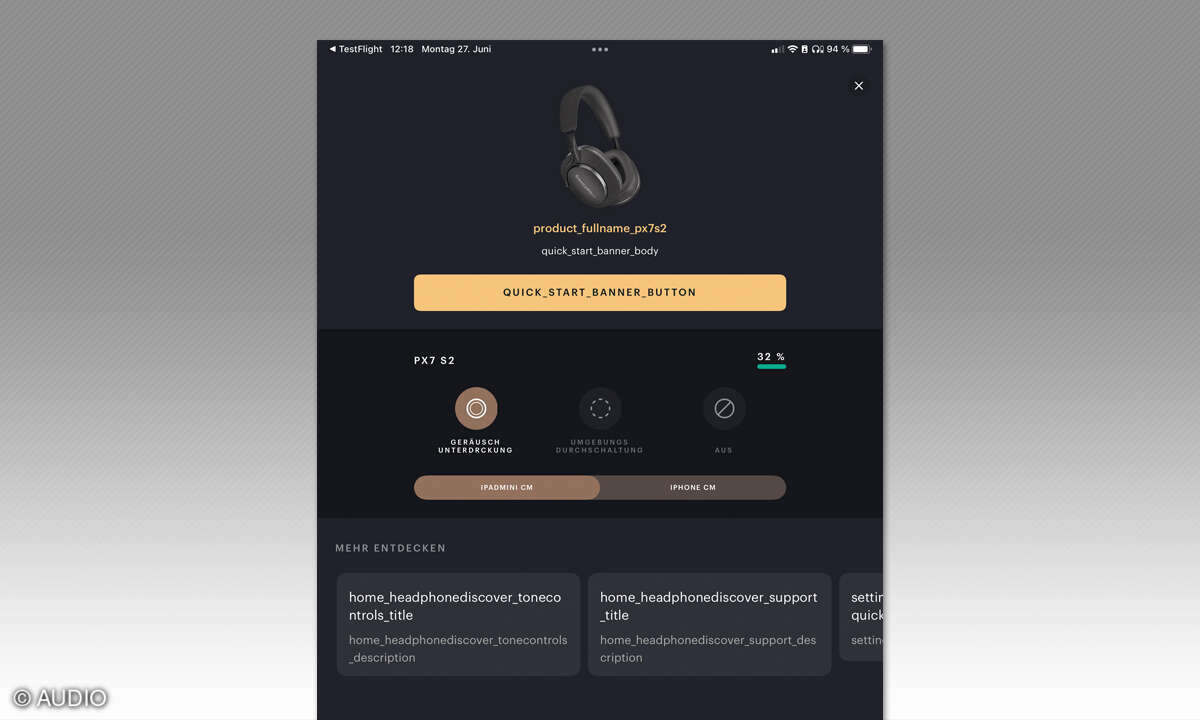 Bowers & Wilkins PX7 S2 im Test - Screenshot