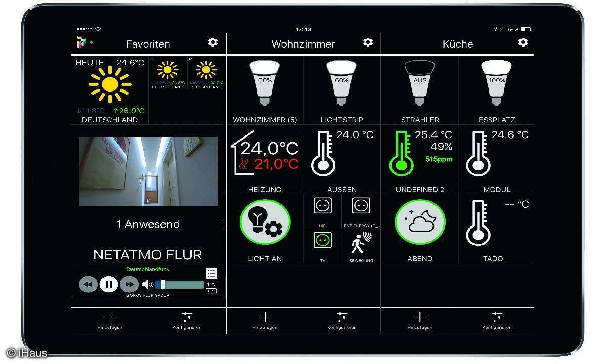 iHaus App - Steuerzentrale auf dem Tablet