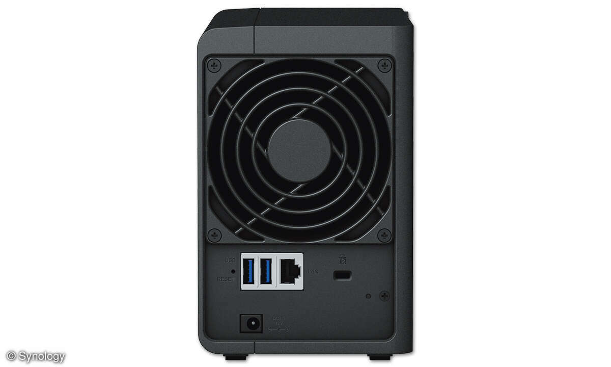 Synology DS223 im Test: Anschlüsse hinten
