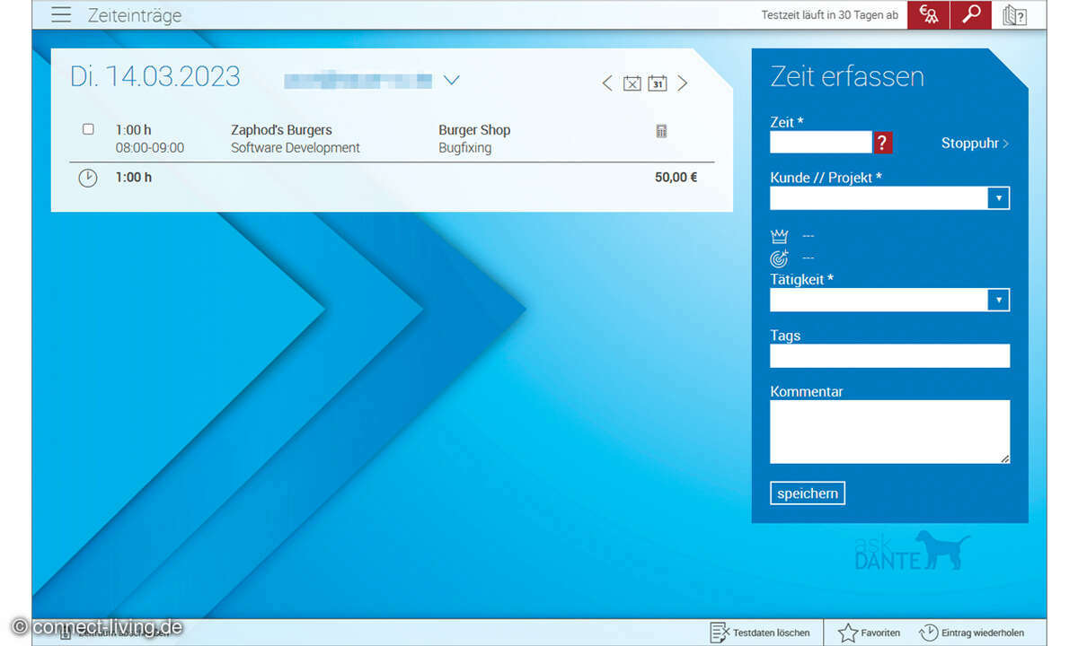 askDante im Test: Screenshot