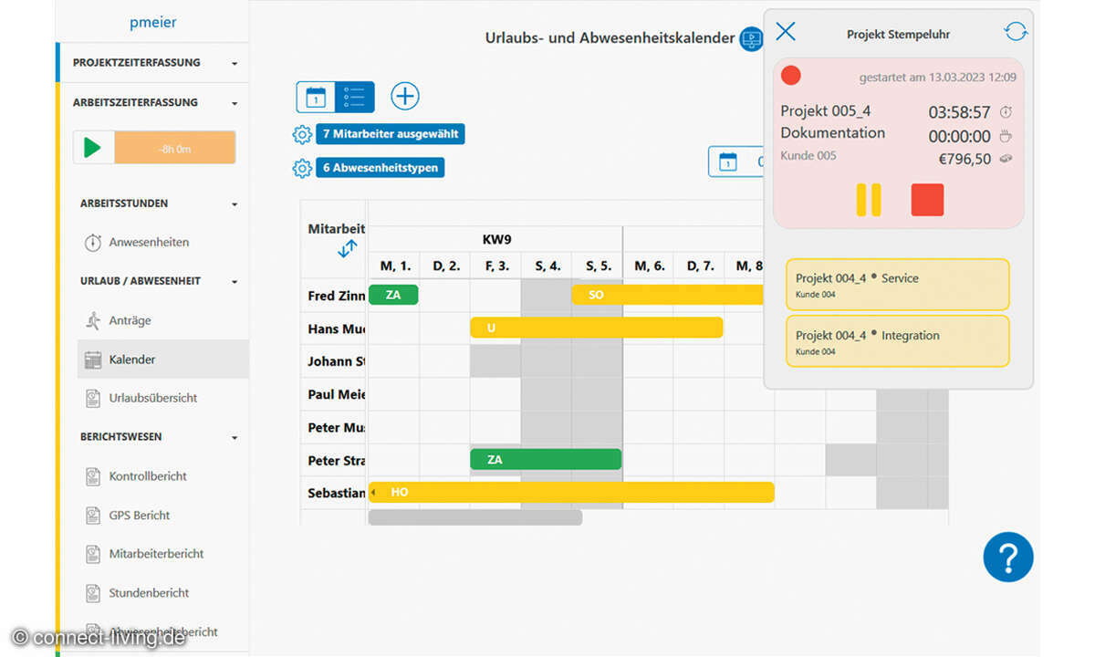 Timetrack im Test: Screenshot