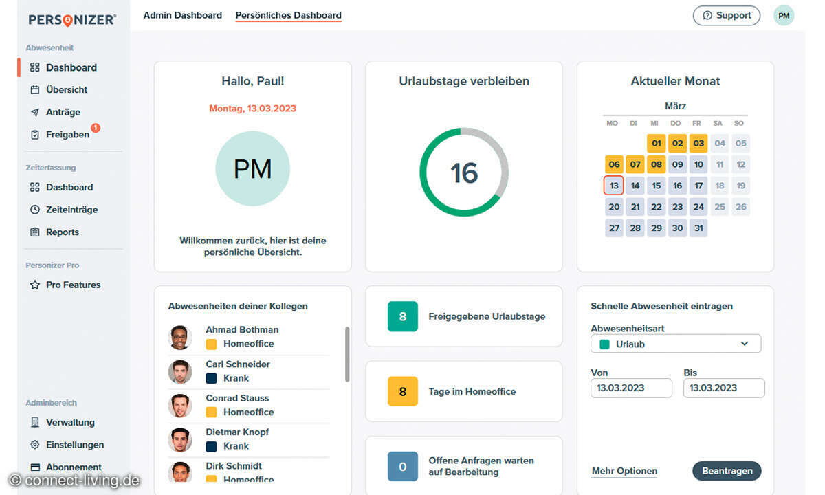 Personizer im Test - Screenshot