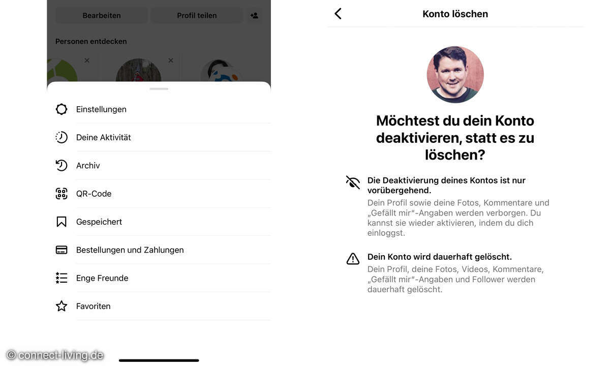Instagram-Konto löschen