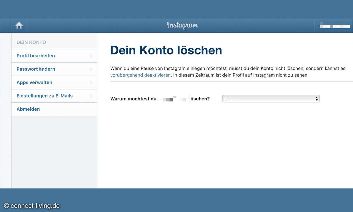 Instagram-Konto löschen