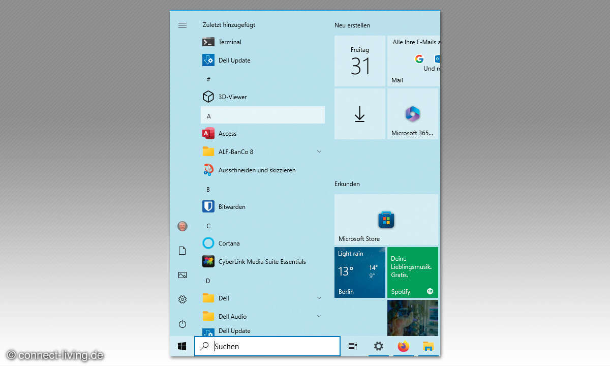 Paketmanager Chocolatey: Screenshot Windows Menü