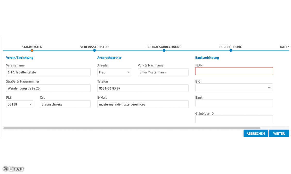 Online_Linear-Online-Vereinsverwaltung_Screenshot_Assistent