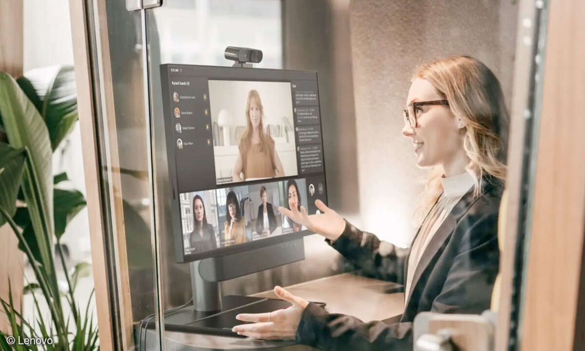 Der Lenovo ThinkSmart View Plus ist für das Hot Desking konzipiert.
