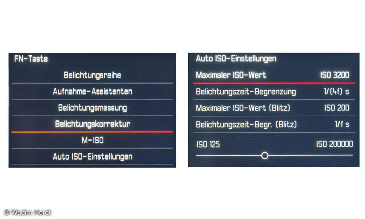 Leica M11 Monochrom im Test: Screenshot Menü