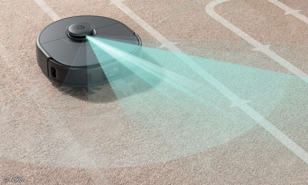 Der Saugroboter, eufy Clean X9 Pro navigiert mittels Laser-Navigation.