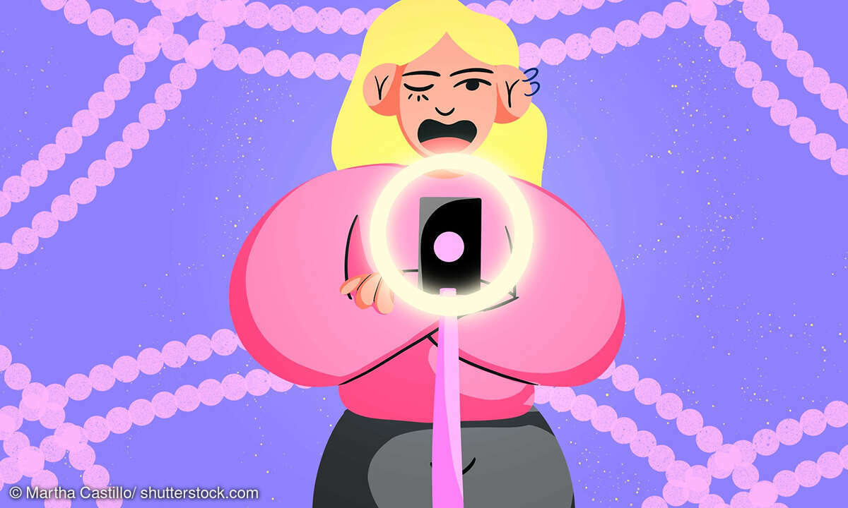 Illustration eines Influencer vor der Kamera
