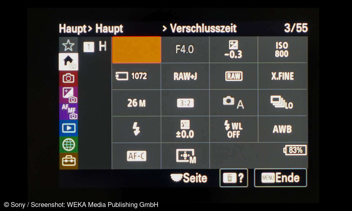 Schnellmenu-Sony-a6700