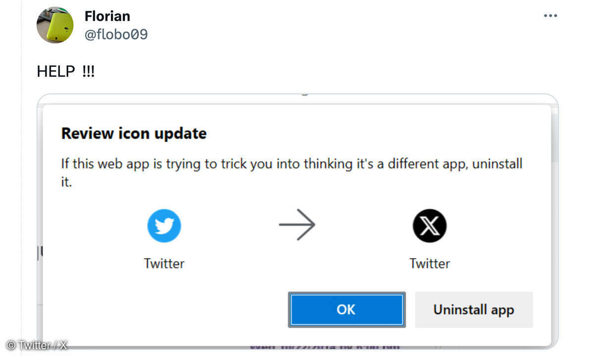 X sorgt für Warnmeldungen in Edge.