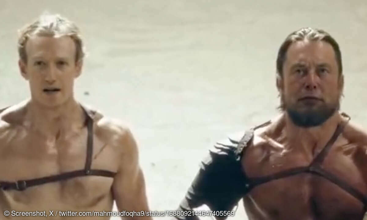 Ein per KI erstelltes Gladiator-Video zum MMA-Kampf zwischen Musk und Zuckerberg wird auf X derzeit geteilt.
