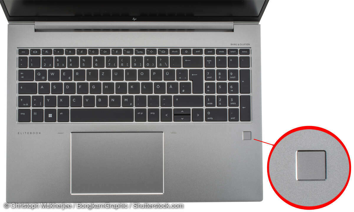 HP EliteBook 865 G10 im Test: Fingerprintsensor