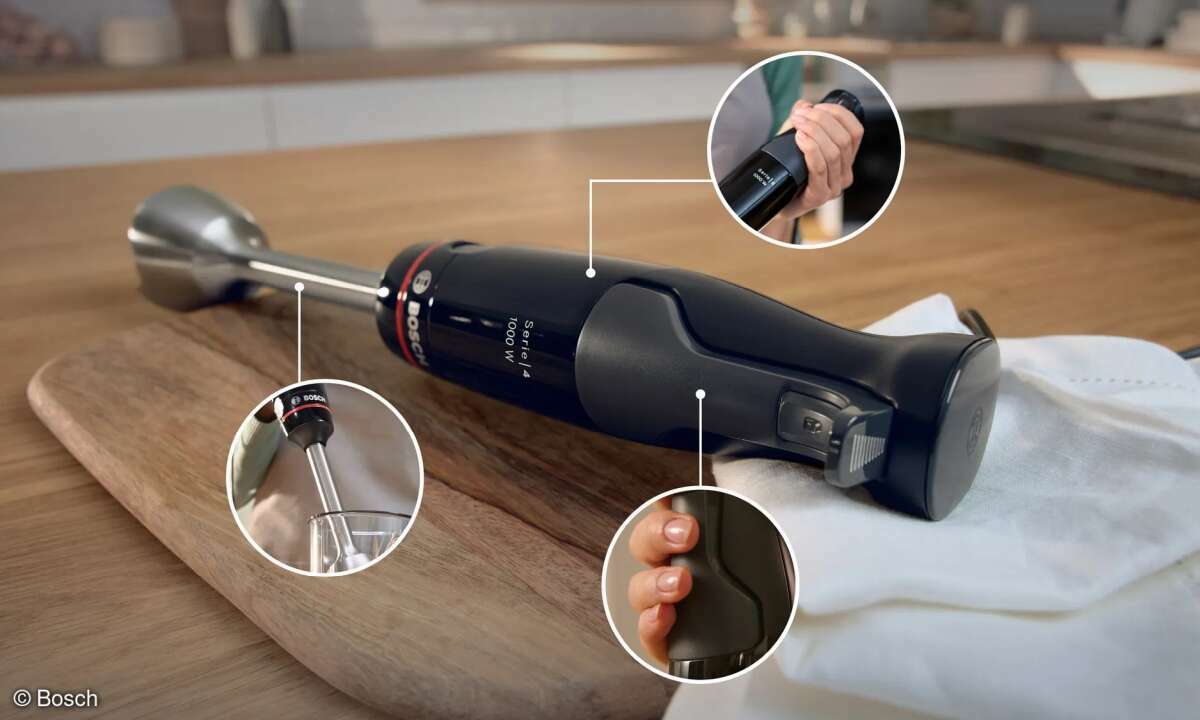 Dank des leichten und ergonomischen Designs lässt sich der Stabmixer problemlos auch mit einer Hand verwenden.