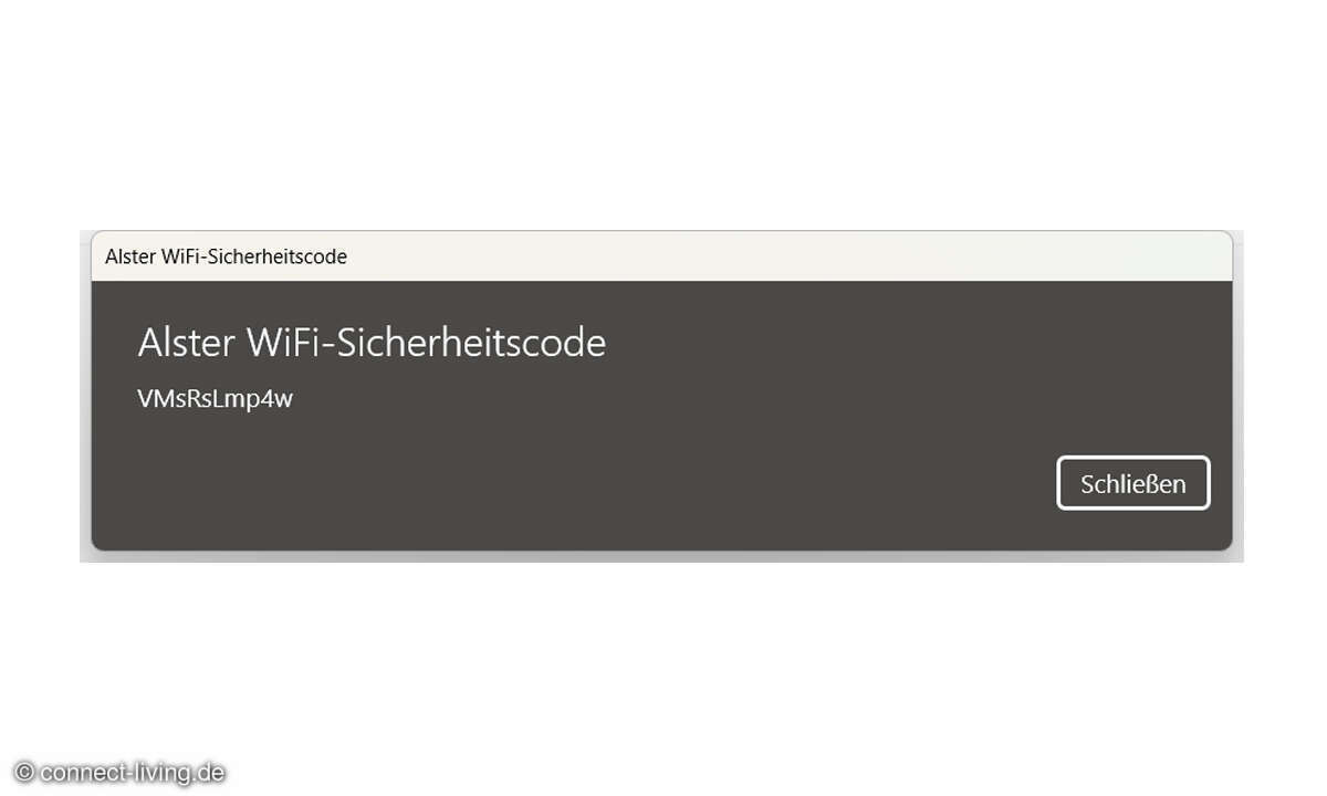 Anschließend finden Sie Ihr WLAN-Passwort im Popup-Fenster.