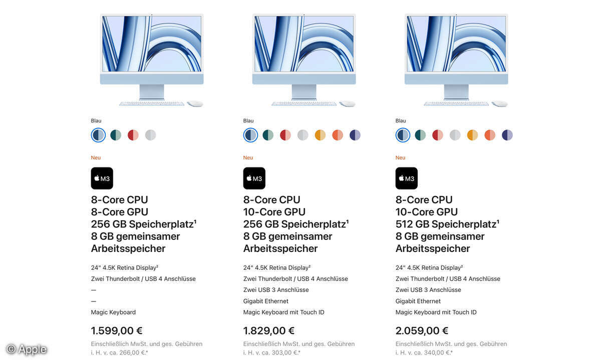 Die Konfiguration eines iMacs bei Apple bietet teure und preiswerte Optionen für Upgrades. Wir helfen bei der Orientierung.