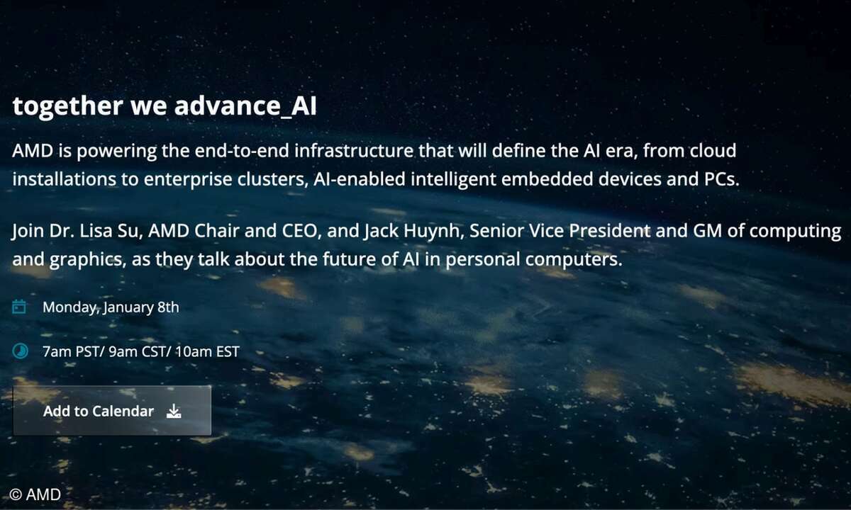 AMD ist mit seinem Event „together we advance_AI” auf der CES 2024.