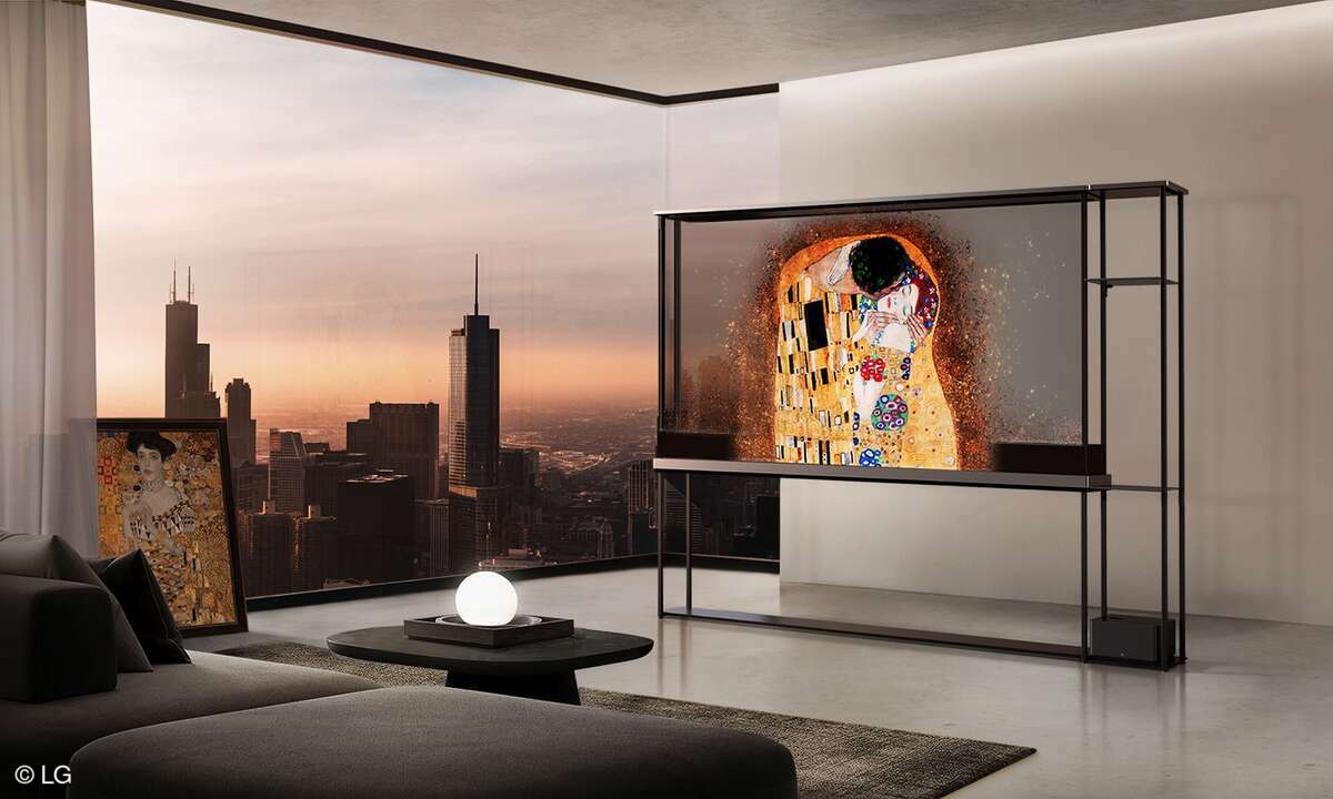 Eine Weiterentwicklung von Frame: LG stellt sich eine Symbiose aus Display und permanenter Blickfang als Anwendung vor.