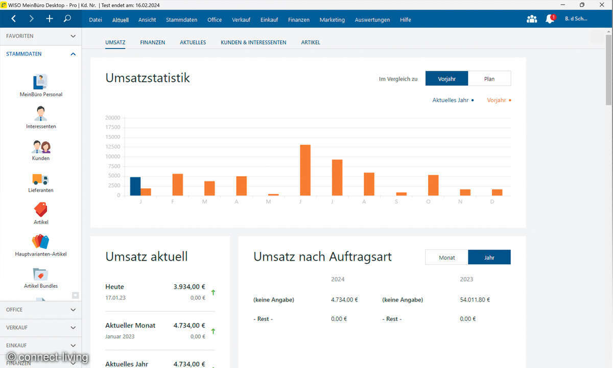 Buchhaltungskomplettlösungen Screenshot: WISO-EUeR-Kasse-Digitale-Belege
