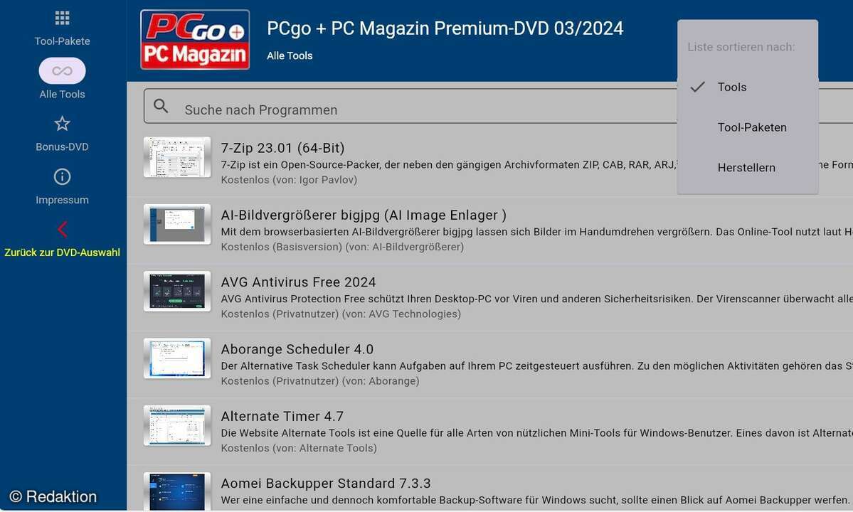Online-DVD-Alle-Tools-Sortierung
