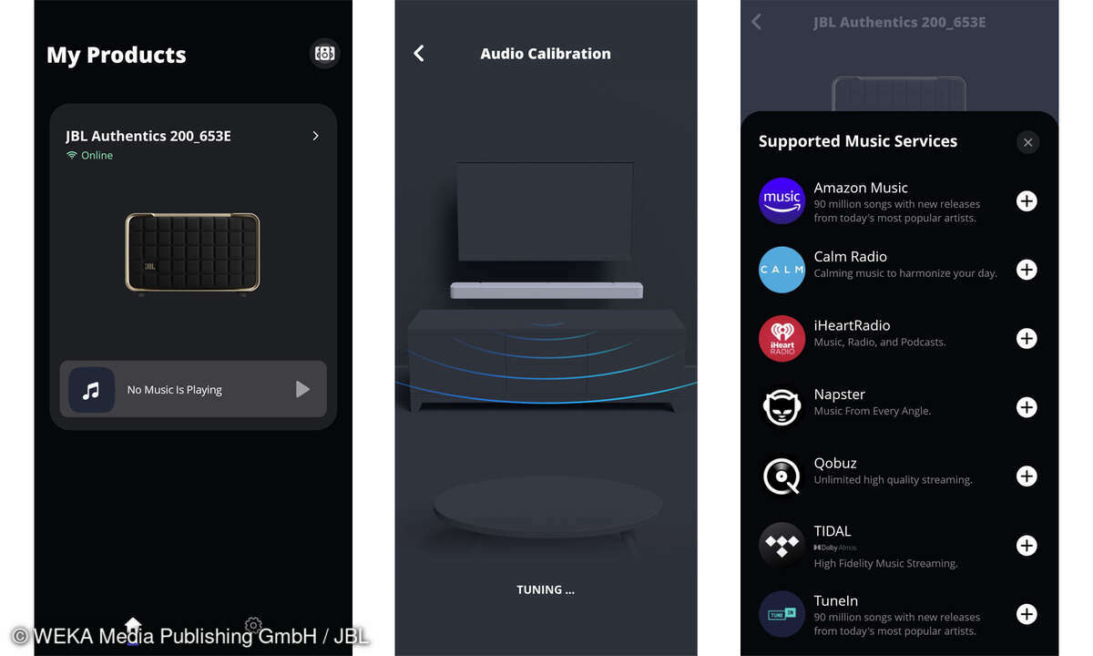 Screenshots JBL One App