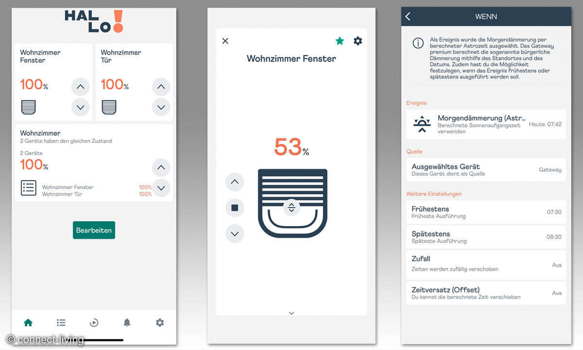 HomePilot Starter-Set für 2 Rollladen Smart im CHECK! - Screenshots App