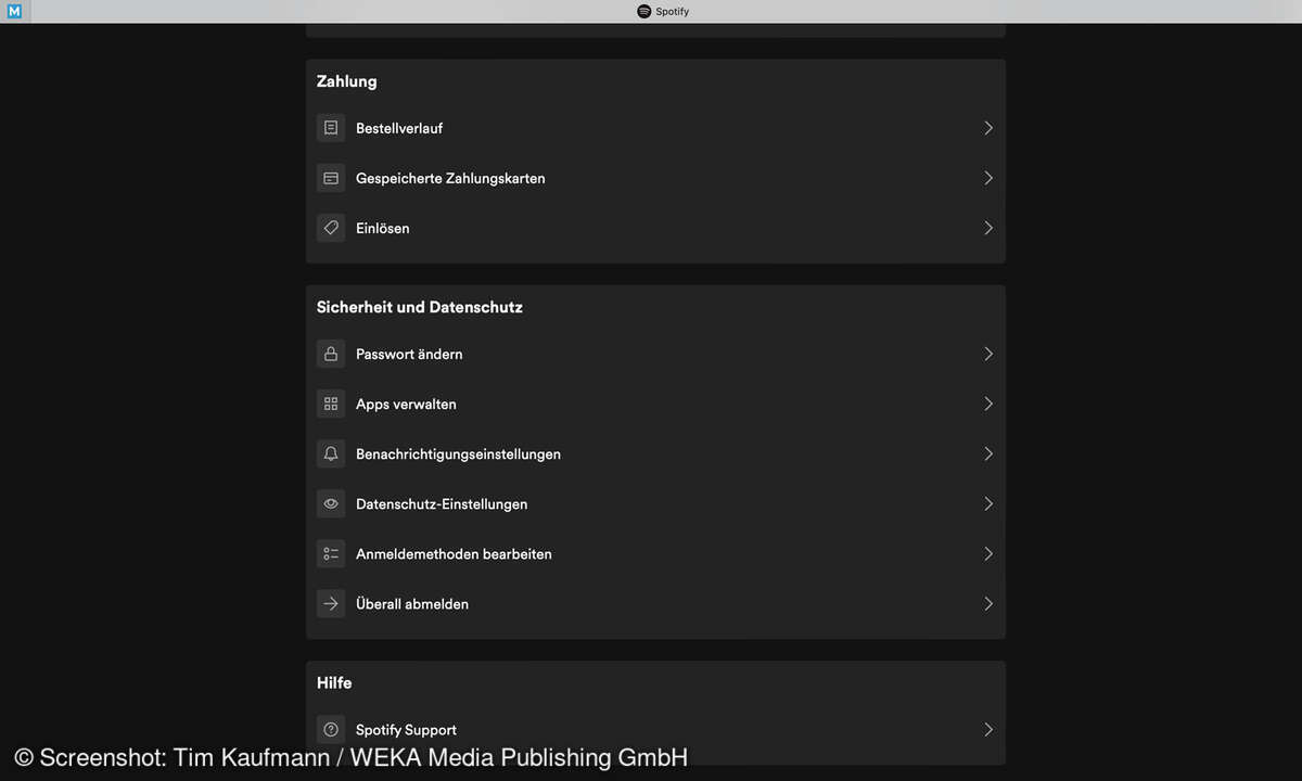 Spotify-Konto absichern